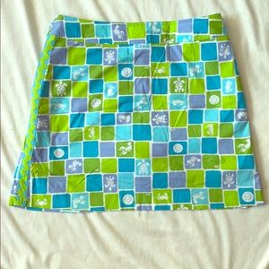 Blue and green block skort—EUC
